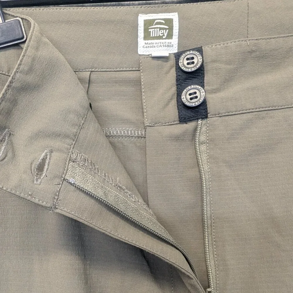 Tilley Adjustable Cargo Outdoor Utility Convertible Hiking camping pant TAUPE 16 - Picture 10 of 13